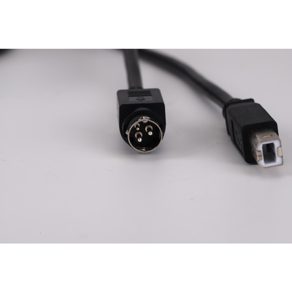 24V PoweredUSB cable 24V to USB-B male and Hosiden plug