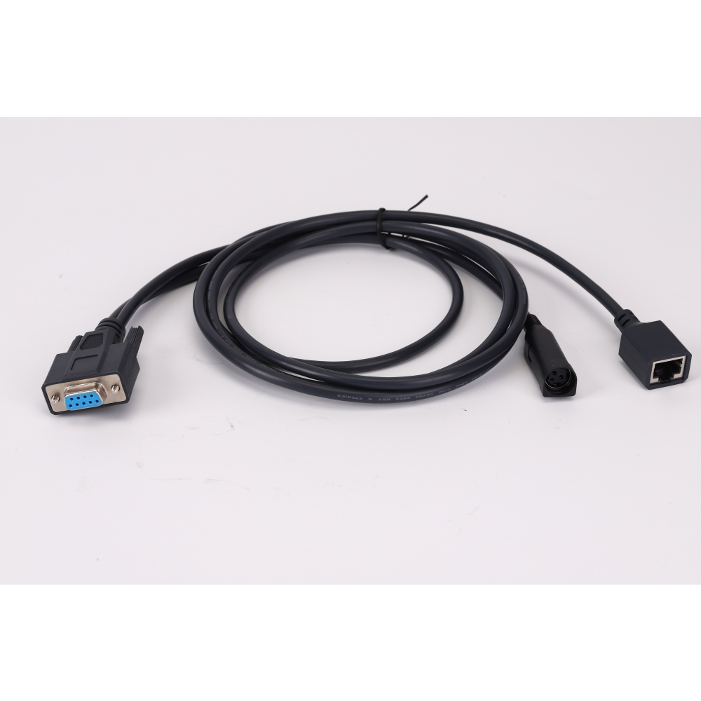 Customized cable assemble DB 9P to RJ45 and 3P DIN